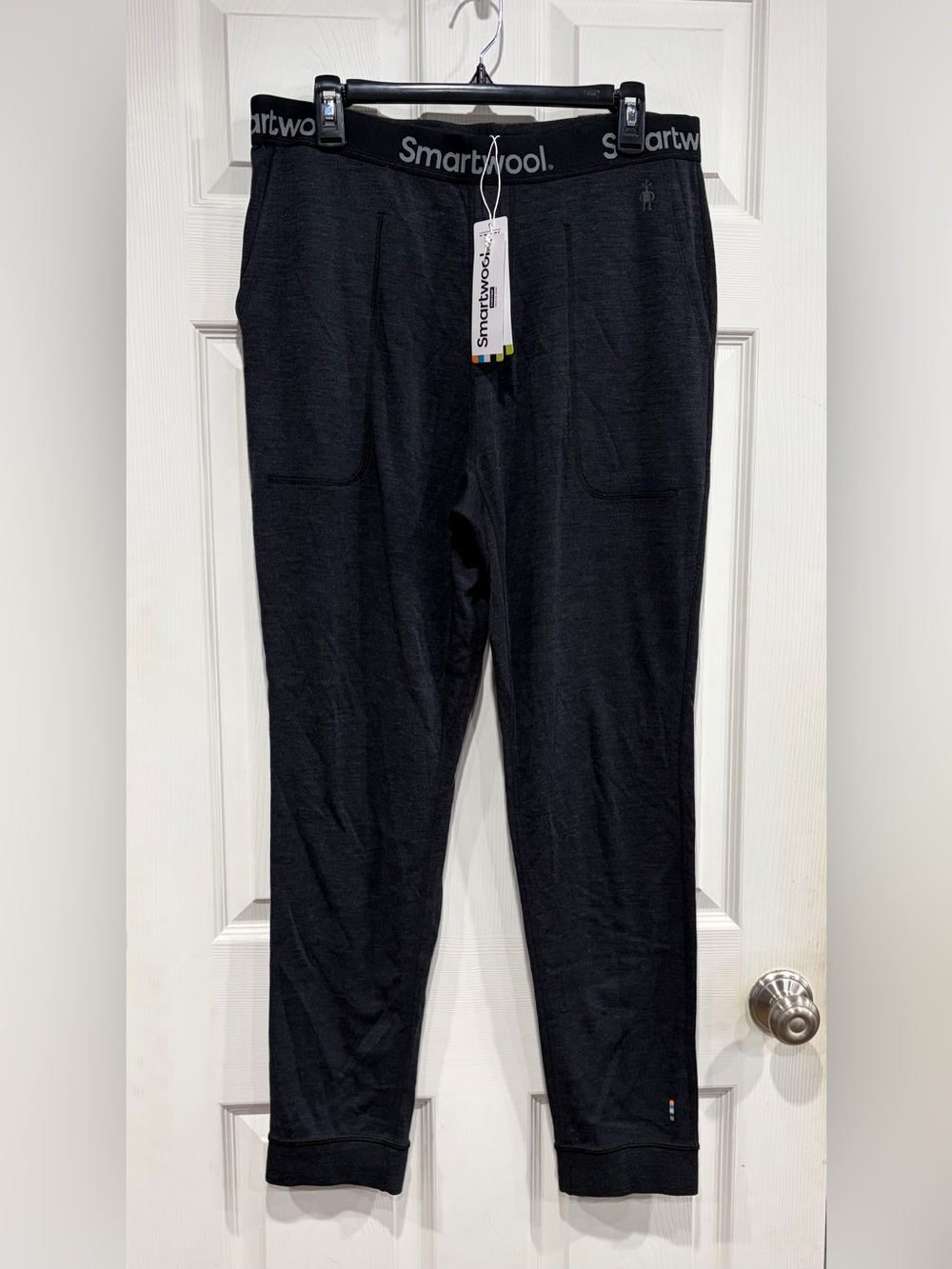 Smartwool Men's Large Thermal Merino Joggers Charcoal Grey NWT 100% Wool Elastic